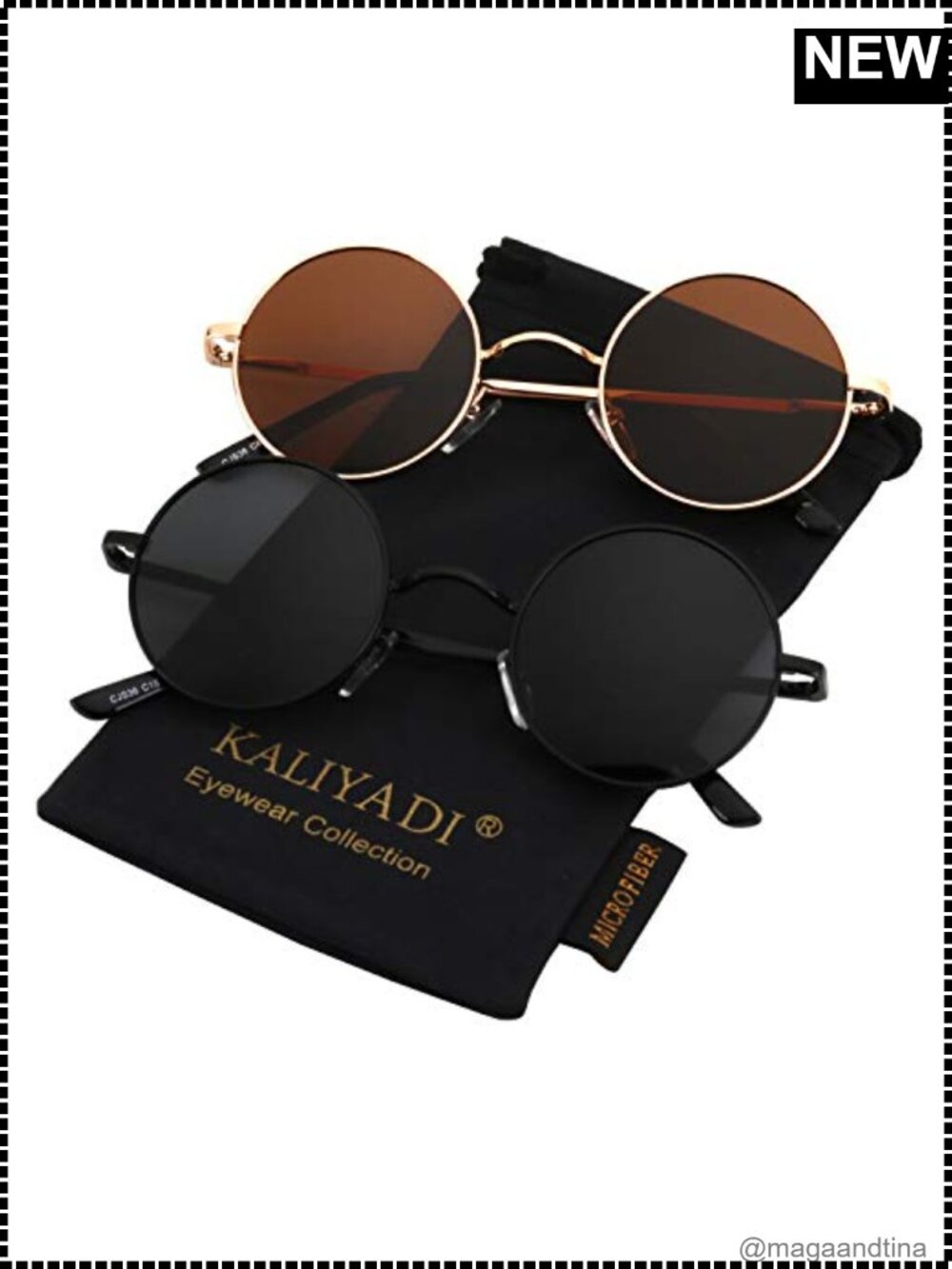 Round Polarized Sunglasses Metal Frame UV400 Retro Hippie Circle